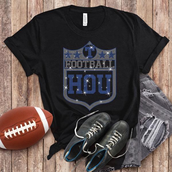 Houston Rhinestone T-Shirt, Vintage Style Football Sweatshirt, Sunday Football shirt, Football Team Hoodie, Texans Fan Tee