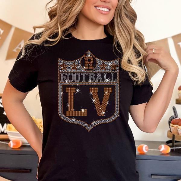 Las Vegas Rhinestone T-Shirt, Vintage Style Football Sweatshirt, Tailgate Party Shirt, Sunday Day  Football Fans Shirt, Football Team Hoodie