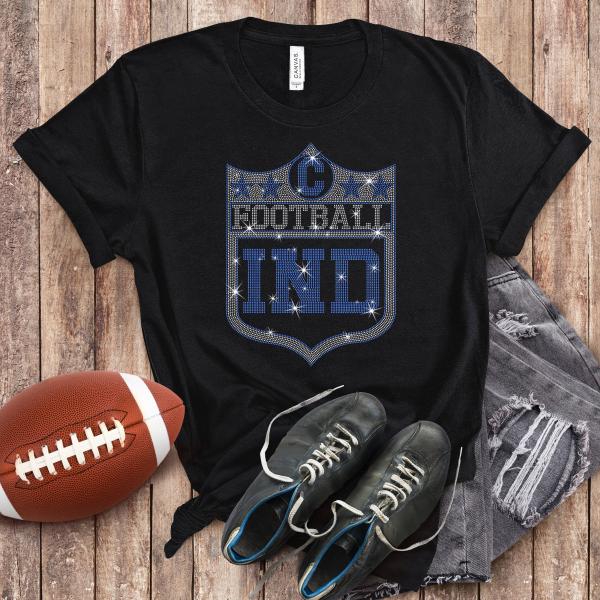 Indianapolis Rhinestone T-Shirt, Vintage Style Football Tee-Shirt, Sunday Football Team Fan Shirt, Football Team Hoodie