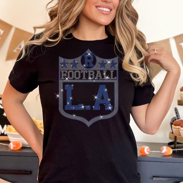 Los Angeles Rhinestone T-Shirt, Vintage Style  Football Fans Sweatshirt, Sunday Day  Football Game Shirt, Football Team Hoodie