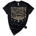 Pittsburgh Rhinestone T-Shirt, Football Lovers Shirt, Game Day Sports Sweatshirt, Unique Design Casual Shirt, Tailgate Party  Wear
