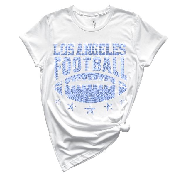 Los Angeles Rhinestone T-Shirt, Stylish Football Shirt, Unique and Eye-Catching Design, Perfect for Game Day & Everyday Wear