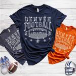 Denver Rhinestone T-Shirt, Trendy Football Season Tee, Football Bling Shirt, Football Shirt For Gameday Sporting Events Active