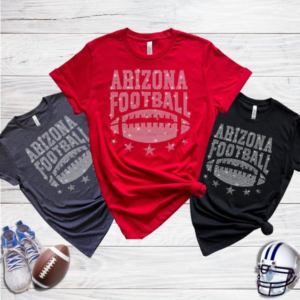 Arizona Rhinestone T-Shirt, Stylish and Comfortable Football Shirt, Unique and Eye-Catching Design, Football Fan Shirt,  Best Friend Gift