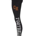Chicago Rhinestone Football Leggings, Bling Football Fans Leggings, Active Wear Yoga Pant, Game day sports leggings with side Pocket