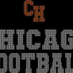 Chicago Rhinestone Football Leggings, Bling Football Fans Leggings, Active Wear Yoga Pant, Game day sports leggings with side Pocket