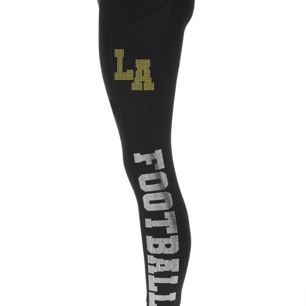 Los Angeles Rhinestone Football Leggings, Bling Tailgate Pant, Active Wear Yoga Pant With Side Pocket, Game day Sports Leggings