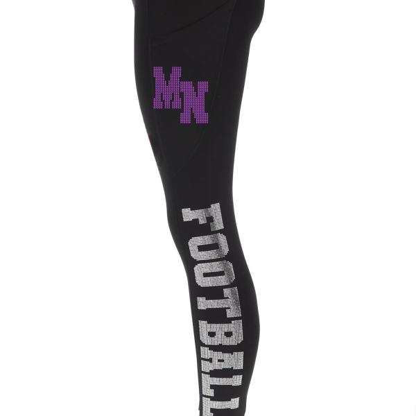 Minnesota Rhinestone Football Leggings, Glitter Team Sparkle Leggings, Game day Sports Pant, Bling Football Fan Leggings With Side Pocket