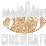 Cincinnati Rhinestone T-Shirt, Sunday Game Day Football Shirt, Trendy Shiny Design Shirt, Fan Style Glittering Shirt, Bright Chic Team Shirt