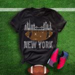New York Rhinestone T-Shirt, Glittering Sparkling Football Fan Design Tee, Bright Trend Fashion Style Shirt, Gift Dazzling Game Day Shirt