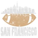 San Francisco Rhinestone T-Shirt, Chic Bright Design Football Game Day Tee, Sunday Style Dazzling Shirt, Bling Team Fan Trendy Glitter Shirt