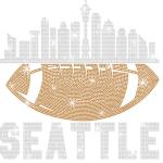 Seattle Rhinestone T-Shirt, Chic Glitter Tailgate Style Football Tee, Team Fan Shiny Design Shirt, Sportswear for Game Day Fashion Shirt