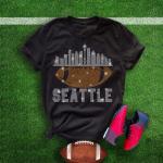 Seattle Rhinestone T-Shirt, Chic Glitter Tailgate Style Football Tee, Team Fan Shiny Design Shirt, Sportswear for Game Day Fashion Shirt