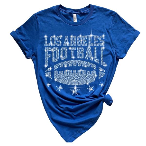 Los Angeles Rhinestone T-Shirt, Comfortable and Trendy Football Shirt, Unique Design for Passionate Football Supporters, Gift for Her