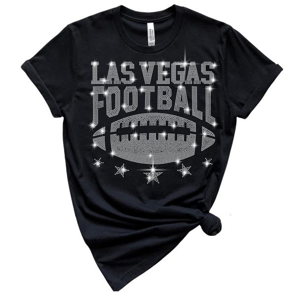 Las Vegas Rhinestone T-Shirt, Football Fan Game Day Shirt, Eye-Catching and Unique Design, Ideal Gift for Sports Enthusiasts