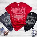 Kansas City Rhinestone T-Shirt, Unique and Eye-Catching Design Football Tee, Comfortable and Durable, Ideal for Match Days and Sports Fans