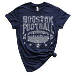 Houston Rhinestone T-Shirt, Trendy & Cute Football Shirt for Game Day, Glittering Rhinestone Top, Shine Bright at the Game