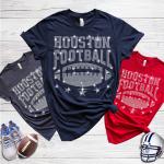 Houston Rhinestone T-Shirt, Trendy & Cute Football Shirt for Game Day, Glittering Rhinestone Top, Shine Bright at the Game