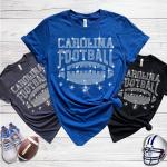 Carolina Rhinestone T-Shirt, Football Player Game Day Apparel, Stylish and Comfortable, Gift For Fans, Let's Go, Sunday Funday