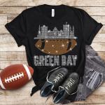 Green Bay Rhinestone T-Shirt,  Football Glittering Fan Design Tee, Sunday Trend Tailgate Party Shirt, Game Day Sparkling Fashion Shirt
