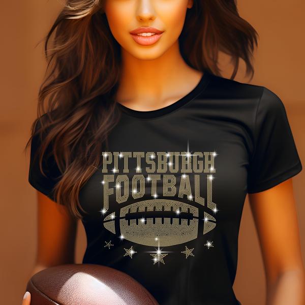 Pittsburgh  Rhinestone Shirt, Football Game Shirt, Ladies and Gentlemen's Football Shirt, Football Fan Shirt, Game Day Gift for Men or Women
