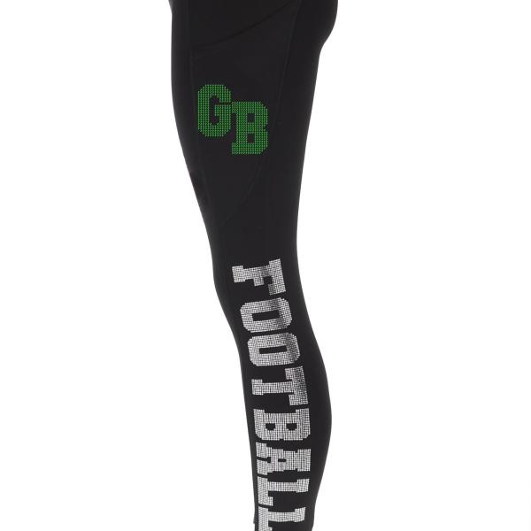 Green Bay Rhinestone Football Leggings, Bling Team Leggings, Glitter Fan Leggings, Game Day Sports leggings, Active Wear Yoga Pant for Women