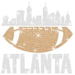 Atlanta Rhinestone T-Shirt, Glitter Football Fans Top, Bling Football Team Sparkle Tee, Eye-Catching Design for Game Day