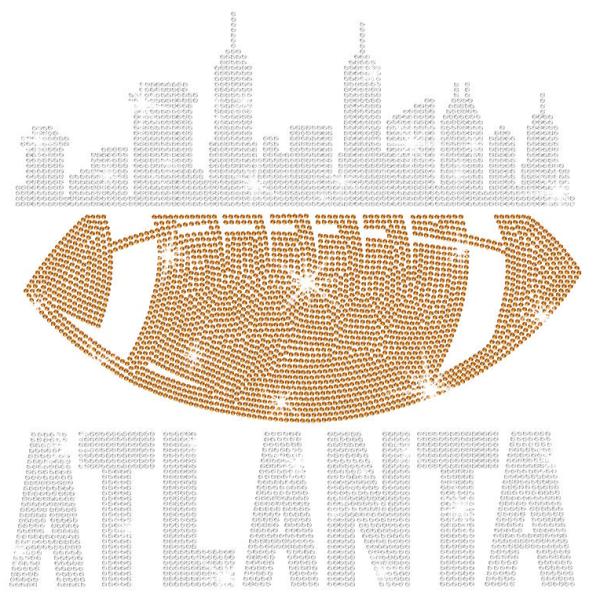 Atlanta Rhinestone T-Shirt, Glitter Football Fans Top, Bling Football Team Sparkle Tee, Eye-Catching Design for Game Day
