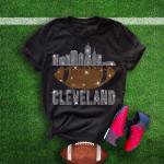 Cleveland  Rhinestone Glittering  Shirt, Sparkling Style Football Shirt, Dazzling Shiny Game Shirt, Eye-Catching Tee Trendy Fashion Shirt
