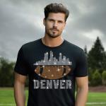 Denver Rhinestone T-Shirt, Chic Glittering Shiny Football Tee, Unique Fashion Sports Shirt, Game Day Shirt for Football Fans