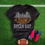 Green Bay Rhinestone T-Shirt,  Football Glittering Fan Design Tee, Sunday Trend Tailgate Party Shirt, Game Day Sparkling Fashion Shirt