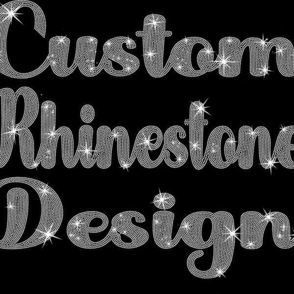 Personalized Rhinestone Sweatshirts, Custom Rhinestone Designs, Bling Bling T-Shirt, Custom Sparkle Long Sleeve, Sparkling Custom Sweaters
