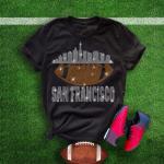 San Francisco Rhinestone T-Shirt, Chic Bright Design Football Game Day Tee, Sunday Style Dazzling Shirt, Bling Team Fan Trendy Glitter Shirt