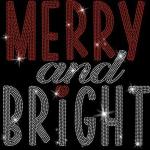 Merry and Bright Rhinestone T-Shirt, Cute Sublimation Design Bling Tee, Comfort Colors Christmas Shirt, Cute Xmas Gift for Women