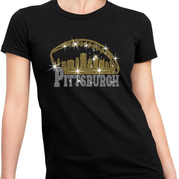 Pittsburgh Rhinestone Shirt, Game Day  Football Shirt, Sunday Football Shirt, Football Fan Shirt, Steelers Shirt