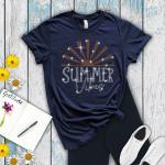 Summer Vibes Rhinestone Shirt, Trendy Holiday Tee, Sunshine Shirt, Beach Shirt, Popular Vacation Shirt, Fashion Girl Shirt, Bling Shirt