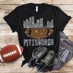 Pittsburgh Rhinestone T-Shirt, Fashion Football Team Fan Shirt, Bright Glitter Sunday Day Sports Tee, Trendy Stylish Shirt for Game Day