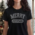 Merry Christmas Rhinestone Shirt, Retro New Year T-Shirt, The Season Sweatshirt, Jolly Christmas Party Tee, Xmas Holiday Shirt Gift