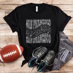San Francisco Rhinestone T-Shirt, Trendy Sparkling Unisex Football Shirt, Chic Bright Design Game Tee, Team Fans Trendy Glitter Bling Shirt