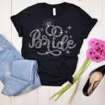 Bride Rhinestone T-Shirt, Bridal Shower Gift, Trendy Comfortable Bling Bridal Tee,  Cute Mrs. Wedding Tee-Shirt. Proposal Gift Shirt