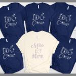 Miss to Mrs. Wedding Rhinestone T-Shirts, Newlywed Honeymoon Outfit Present, Bridesmaid Party Group Shirt, Wedding Day Gifts for Bride Team