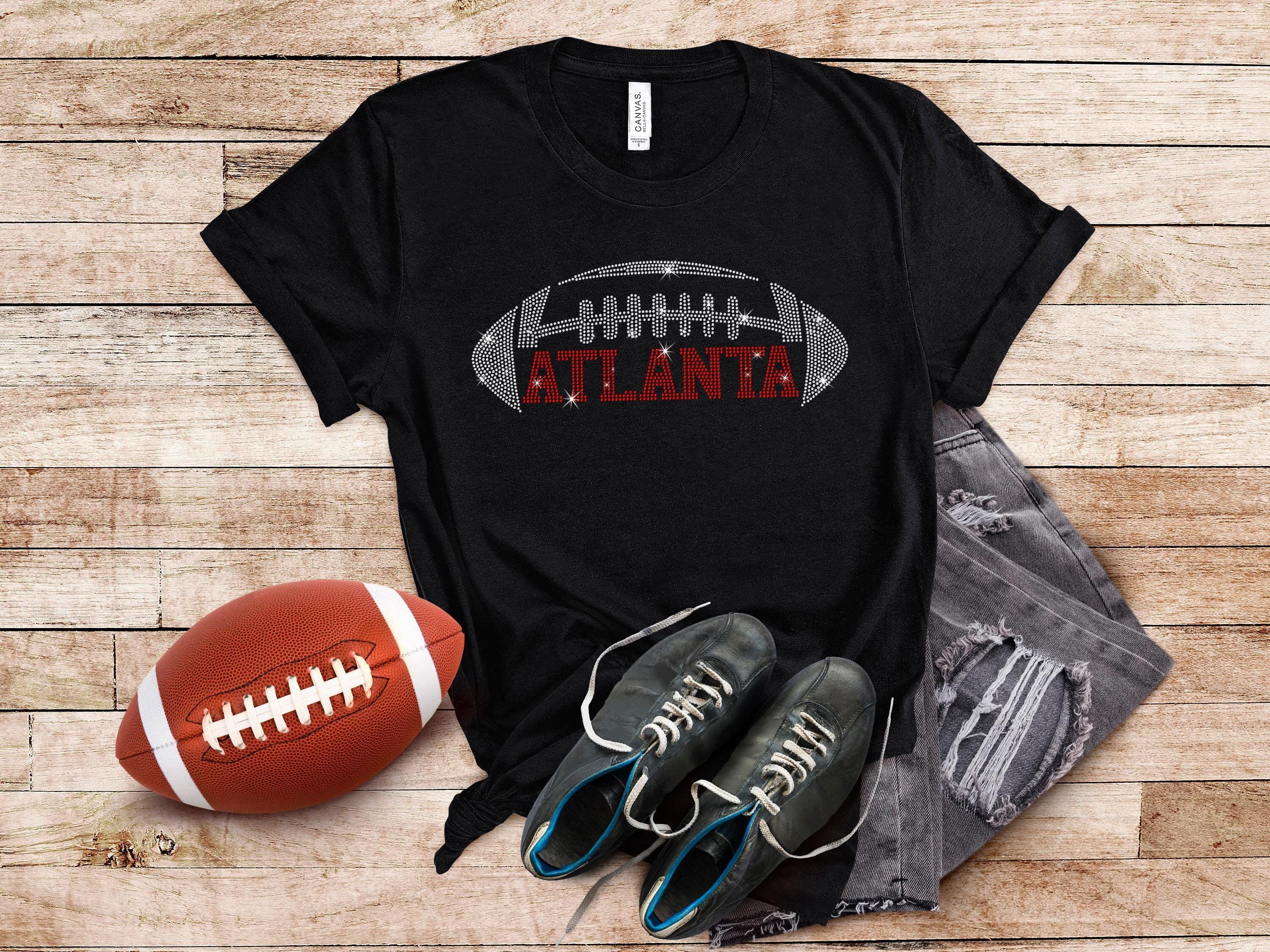 Atlanta Rhinestone T-Shirt, Sundays Day Football Game Shirt, Team Fans Game Day Glitter Shirt, Stylish Soft and Comfortable Bling Shirt