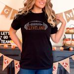 Cleveland Rhinestone T-Shirt, Stylish and Unique Design Trend Football Shirt, Shiny Game Day Shirt, Sporty  Chic Gift for Team Fans