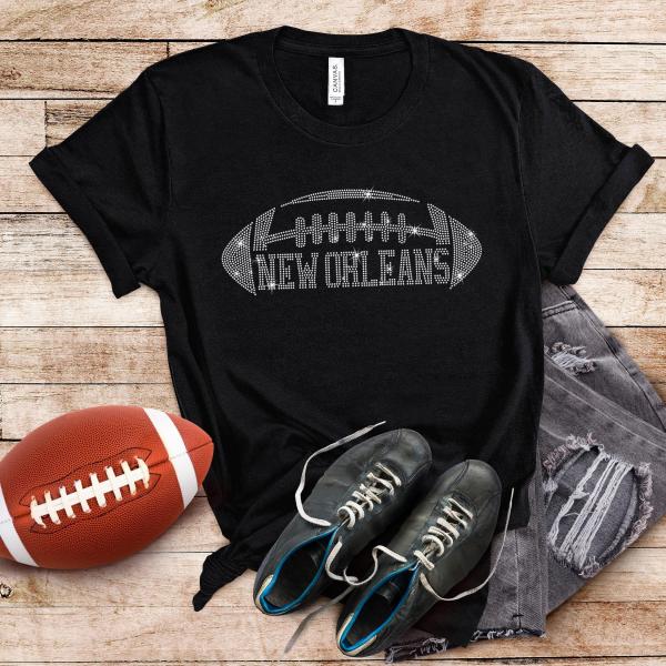 New Orleans Rhinestone T-Shirt, Unique Design Football Shirt, Super Soft Game Day Unisex Shirt, Best Gift to Best Friend