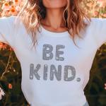Be Kind Rhinestone T-Shirt, Be Kind Be Happy, Polite Shirt, Motivational Shirt, Mental Health Tee, Trendy Women Shirt, Gift for Best Friend