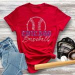 Chicago Baseball Rhinestone T-Shirt, Baseball Lover Gift, Vintage Retro Style Baseball Tee Shirt, Baseball Mom Shirt, Fan Gift for Her