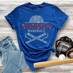 Washington Baseball Rhinestone T-Shirt, Retro Premium Unisex T-Shirt, Funny Baseball Team Shirt, Baseball Game Day Shirt, Baseball Mom Tee