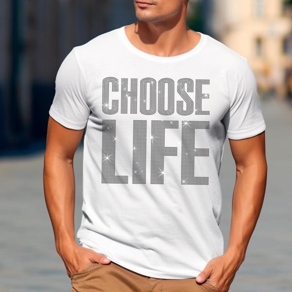 Choose Life Rhinestone T-Shirt, Human Rights Sweatshirt, Feminist Tee-Shirt, Stop Abortion Shirt,  Suicide Prevention, Pro-life Shirt