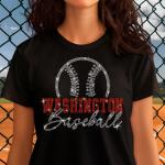 Washington Baseball Rhinestone T-Shirt, Game Day Shirt, Retro Sports Fan Tee, Mom Baseball Tee, Baseball Season Shirt, Unique Gift for Her