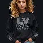Las Vegas Rhinestone Shirt, Football Season Game Day Tee, Soft style Retro Champion Shirt, Casual Sportswear, Football Fan Gift for Her